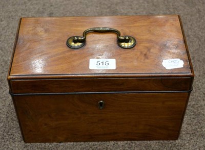 Lot 515 - A George III Mahogany Tea Caddy, of rectangular form, enclosing two zinc lidded caddies, 27.5cm...