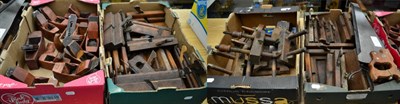 Lot 525 - A Collection of Wood Moulding and Compass Planes, Saws and Other Woodworking Tools