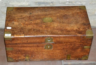 Lot 526 - A Victorian Brass Mounted Camphorwood Chest, of rectangular form with blank cartouche and...