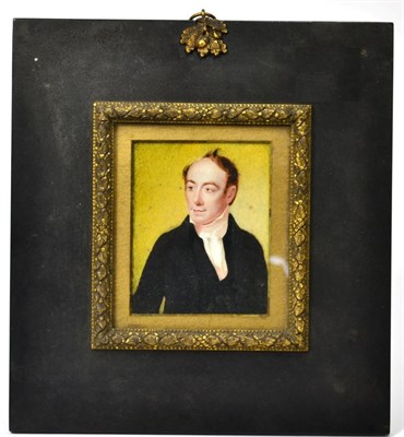 Lot 538 - English School (early 19th century): Miniature Bust Portrait of a Gentleman, wearing a white...