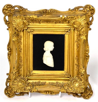 Lot 552 - A Wax Relief Bust Portrait of Anne Hodgson, aged 5 years, framed and glazed, with label to...