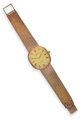 Lot 561 - A Silver Gilt Wristwatch, signed Omega, model: De Ville, 1975, (calibre 625) lever movement...