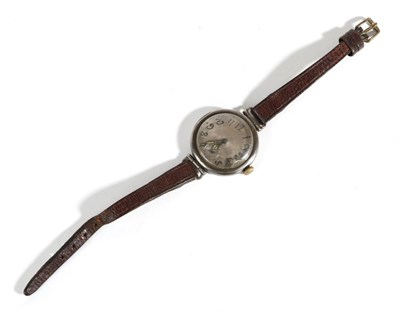 Lot 568 - A Silver First World War Period Wristwatch, signed Rolex, 1916, 15-jewel lever movement signed...