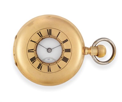 Lot 569 - An 18ct Gold Half Hunter Pocket Watch, signed Thos Russell & Son, 1880, lever movement signed...