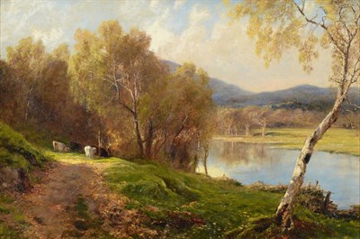 Lot 1060 - John Clayton Adams (1840-1906) ";Near a Ford on the Dee"; Signed and dated 1891? (partially...