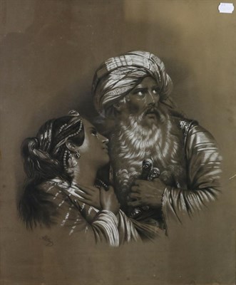 Lot 1063 - * Page (19th century) Study of an Ottoman Gentleman and Lady, half length Indistinctly signed,...