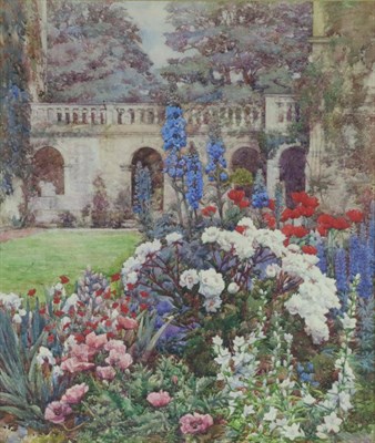 Lot 1075 - Harold Conway (19th/20th Century) ";The Herbaceous Border"; Watercolour, 35cm by 29.5cm