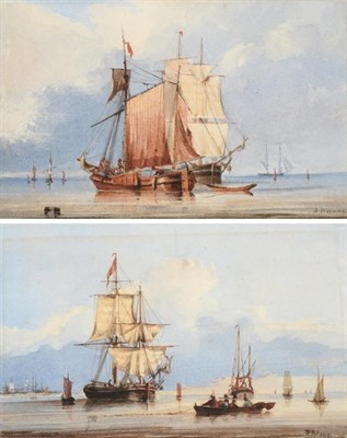 Lot 1106 - Rev. Richard Pillans (Exh. 1824-1829) Shipping in a calm, signed, watercolour, together with a...