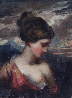 Lot 1109 - Follower of William Etty RA (1787-1849)  A young beauty, head and shoulders in profile, en...