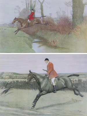 Lot 1130 - After Cecil Charles Windsor Aldin (1870-1935) ";Frank Freeman at Crich (The Pychley Hunt)";...