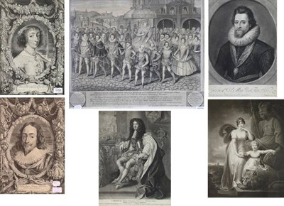 Lot 1152 - Suyderhoef after Van Dyck  ";Henrietta Maria"; ";Carolus Magna ( Charles I)"; Black and white...