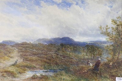 Lot 1159 - Edwin Ellis (1842-1895)  Moor scene with figures Signed, watercolour, 47cm by 70cm