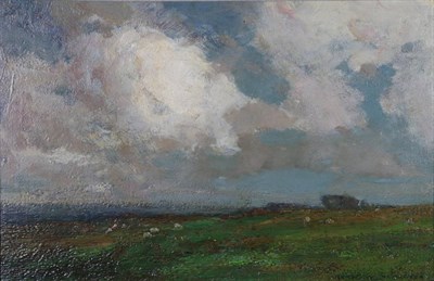 Lot 1177 - Kershaw Schofield (1875-1941)  An extensive landscape Signed, oil on canvas, 27.5cm by 42.5cm