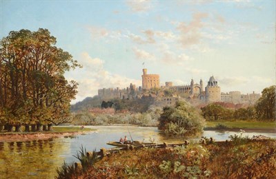 Lot 1196 - Edmund John Niemann (1813-1876) Figures in a punt before Windsor Castle Signed, oil on canvas,...