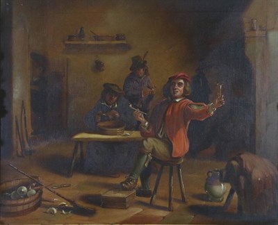 Lot 1207 - Manner of David Teniers (1610-1690) Flemish  Figures pipe smoking and merry making in an...