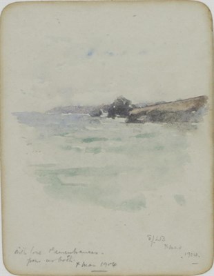 Lot 1209 - Attributed to Samuel J Lamorna Birch (1869 - 1955) Vignette coastal sketch  Initialled and...