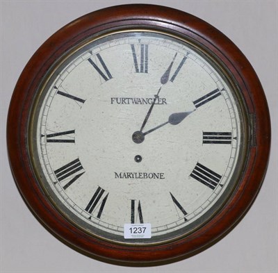 Lot 1237 - A Mahogany Wall Timepiece, signed Furtwangler, Marylebone, circa 1880, circular case with side...