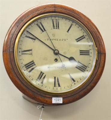 Lot 1241 - An Oak Centre Seconds Wall Timepiece, signed J.B.Joyce & Co Ltd, Whitchurch, circa 1920, side...