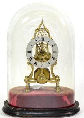 Lot 1244 - A Skeleton Mantel Timepiece, circa 1880, single chain driven fusee movement, anchor escapement, six