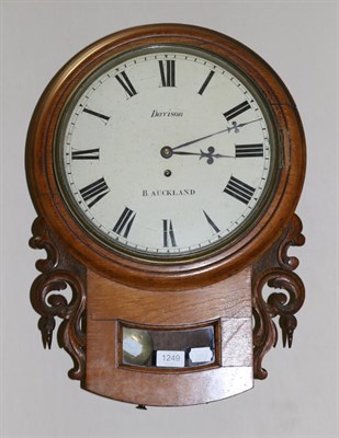 Lot 1249 - An Oak Drop Dial Wall Timepiece, signed Davison, B. Auckland, circa 1860, side and bottom...