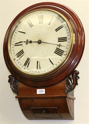 Lot 1250 - A Mahogany Drop Dial Wall Timepiece, signed W.Housley, Hyde, circa 1860, side and bottom doors,...