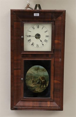 Lot 1251 - An American Mahogany Striking Shelf Clock, circa 1890, rectangular form case, trunk door glass with