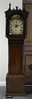 Lot 1253 - An Oak and Mahogany Thirty Hour Longcase Clock, Fawcett, Richmond, circa 1830, swan neck...