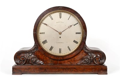 Lot 1276 - A Burr Walnut Veneered Table Timepiece, signed Smith & Sons, Clerkenwell, circa 1870, the large...