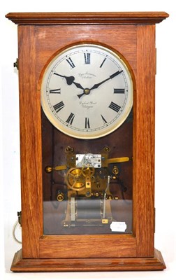 Lot 1278 - A Synchronome Electric Wall Clock, retailed by Dykes Bros, Glasgow, circa 1930, rectangular...