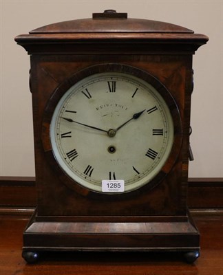 Lot 1285 - A Mahogany Table Timepiece, signed Reid & Todd, Glasgow, circa 1830, arched pediment, side...