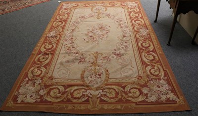 Lot 1360 - Chinese Aubusson Rug, late 20th century Tthe cream field centred by a floral medallion enclosed...