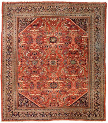 Lot 1361 - Mahal Carpet West Iran, circa 1925 The terracotta field with an allover design of serrated...