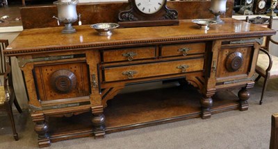 Lot 1379 - A Late 19th Century Brown Oak and Ebonised Aesthetic Sideboard, in the manner of  Lamb of...