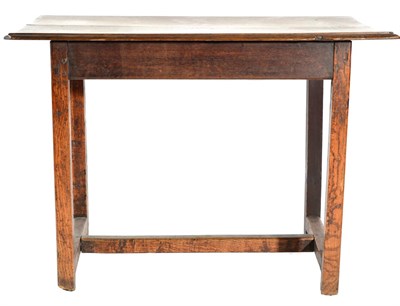 Lot 1382 - An 18th Century Joined Oak Side Table, with rectangular moulded top above a plain frieze, raised on