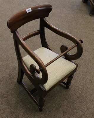 Lot 1403 - A Victorian Mahogany Child's Armchair on Stand, 3rd quarter 19th century, with curved top rail...