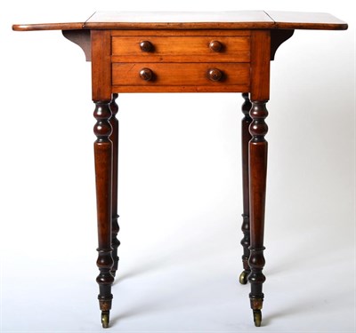 Lot 1433 - A George IV Mahogany Dropleaf Table, 2nd quarter 19th century, with two frieze drawers and opposing