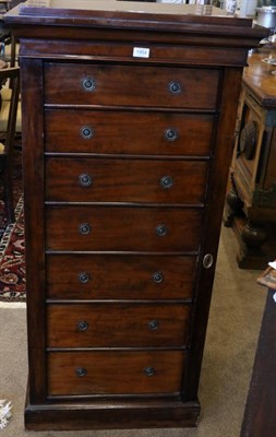 Lot 1454 - A Victorian Mahogany Seven Drawer Wellington Chest, 3rd quarter 19th century, with platform top...