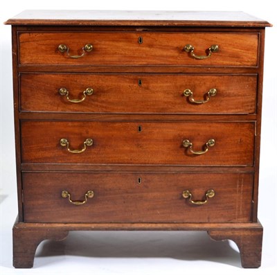 Lot 1456 - A George III Mahogany and Pine Sided Straight Front Chest of Drawers, early 19th century, the...