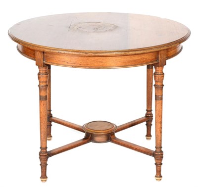 Lot 1460 - A Walnut Circular Centre Table, circa 1890, with moulded top raised on baluster turned tapering...