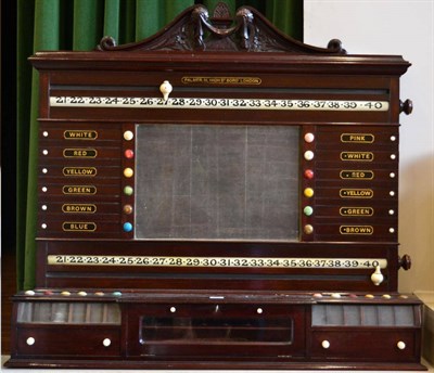 Lot 1489 - A Late Victorian Mahogany Life Pool and Billiards Scoreboard, labelled Palmer, 3 High Street,...