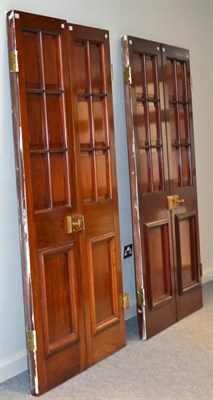 Lot 1498 - A Set of Six Victorian Mahogany Panelled Doors, comprising three double doors, with original...