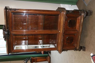 Lot 1517 - A Late 19th Century Continental Walnut Display Cabinet, with moulded cornice and carved...