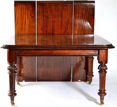 Lot 1525 - A Victorian Mahogany Extending Dining Table, circa 1870, with moulded edge and three additional...