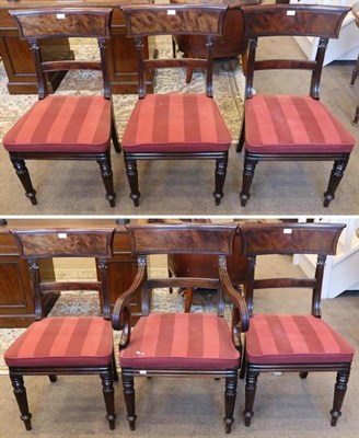 Lot 1530 - A Set of Six William IV Mahogany Dining Chairs, 2nd quarter 19th century, including one carver,...