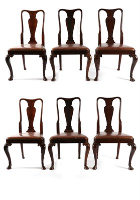 Lot 1535 - A Set of Six George I Style Mahogany Dining Chairs, possibly Irish, late 19th century, with...