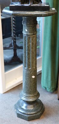 Lot 1564 - A French Green Marble Plant Pedestal, late 19th/early 20th century, in three sections with...