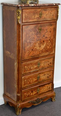 Lot 1600 - A French Louis XV Style Kingwood and Marquetry Inlaid Secretaire à Abattant, 3rd quarter 19th...