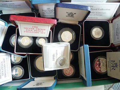 Lot 28 - Collection of Seventeen Silver Proofs, including two £5 1993 and 2001, two £2 two coin...