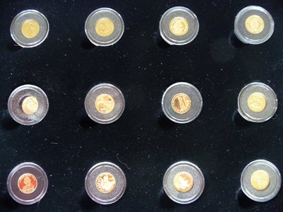 Lot 31 - Royal Mint Collection of Twelve "Fine Gold" Fantasy Coins, total weight approximately 15g of...