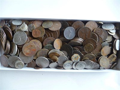 Lot 49 - Box Containing a Quantity of English (mostly post George V) and Foreign Coins